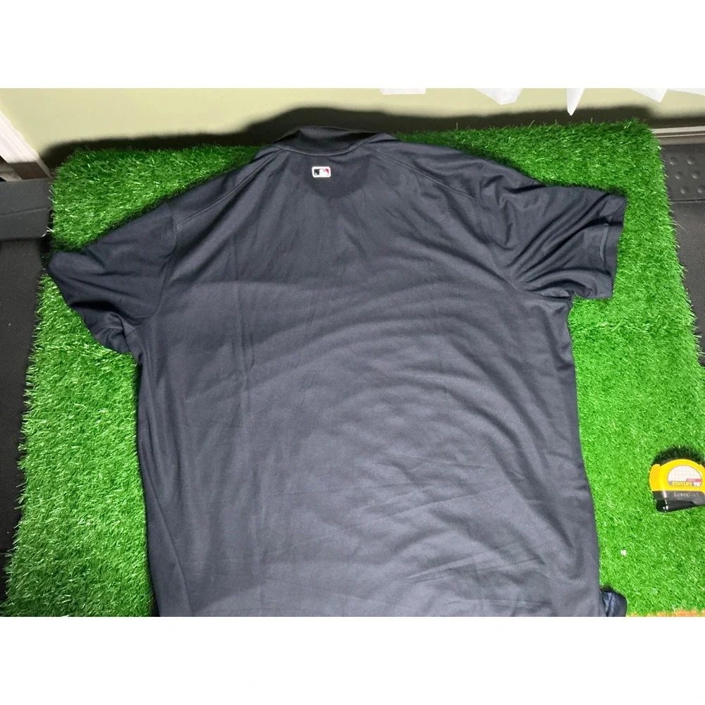 Nike Cleveland Guardians MLB Polo Shirt Mens XXL Navy Blue Dri-FIT Stripe New